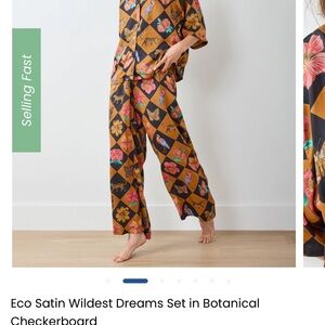 Printfresh Botanical Checkerboard Pajama Set